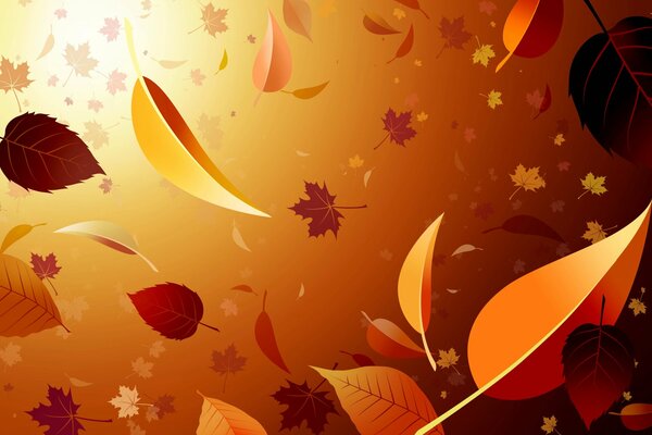 Feuilles de coin jaune volent sur fond
