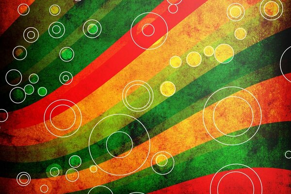 Strisce multicolori con cerchi trasparenti