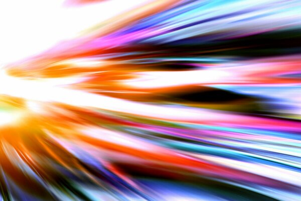 Rayons de différentes couleurs en perspective