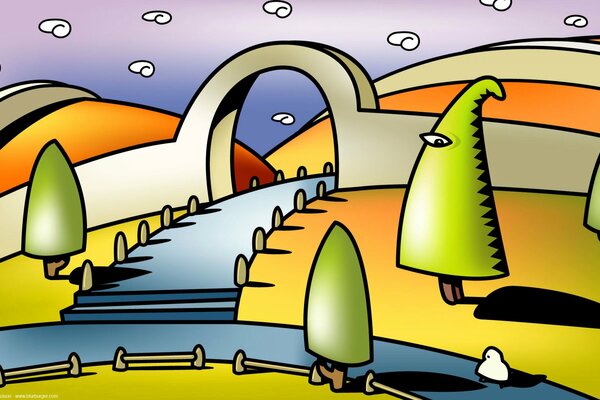 Der Weg durch den Hügelbogen