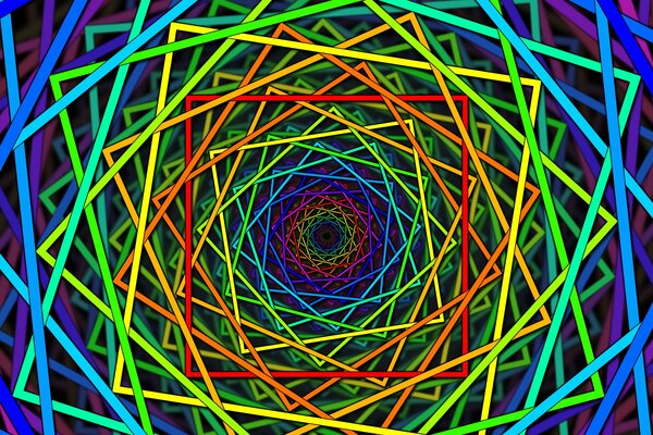 Couleur spirale ligne carré