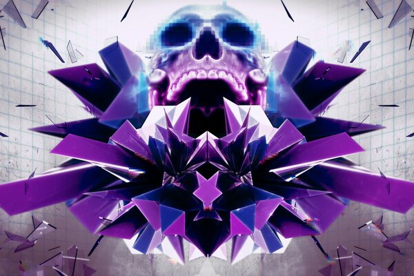 Abstract skull in the form of hq wallpaper