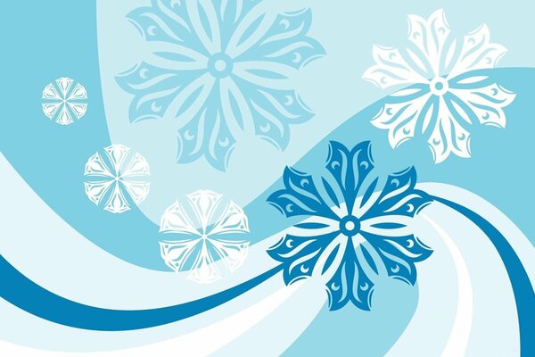 Snowflakes vector graphics lines and stripes