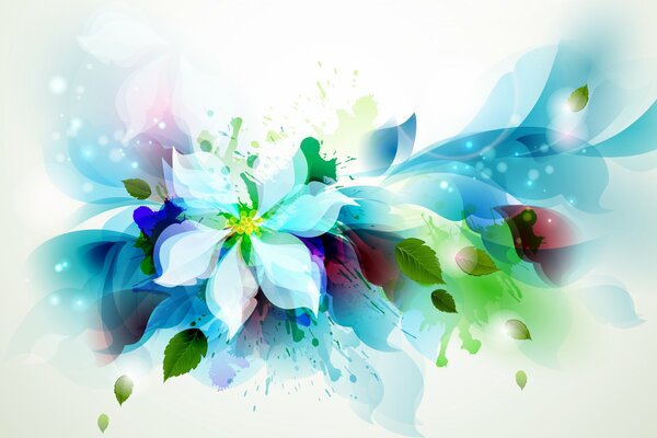 Flor con pétalos sobre fondo blanco