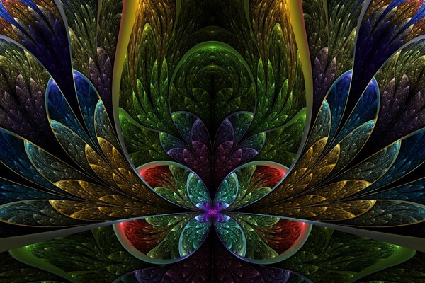 Semicircles similar to petals, multicolored