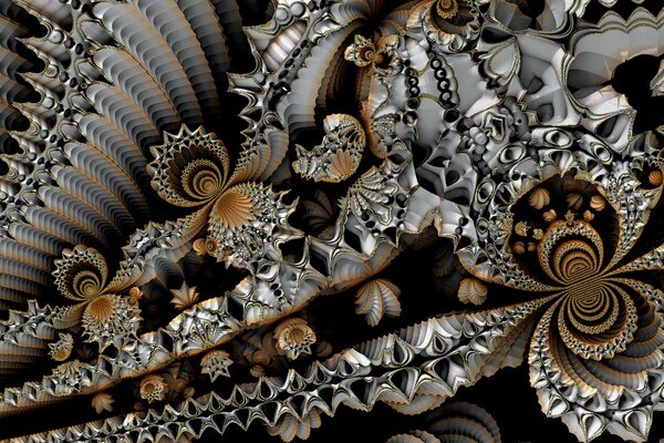 Abstraction in light gray and brown shades
