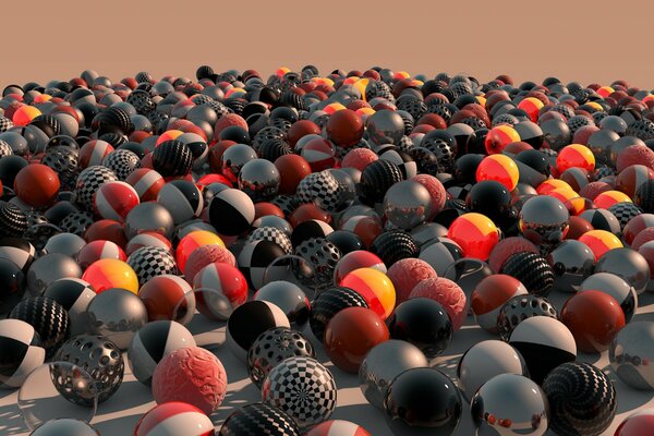 3 d balloons on the background of the dawn sky