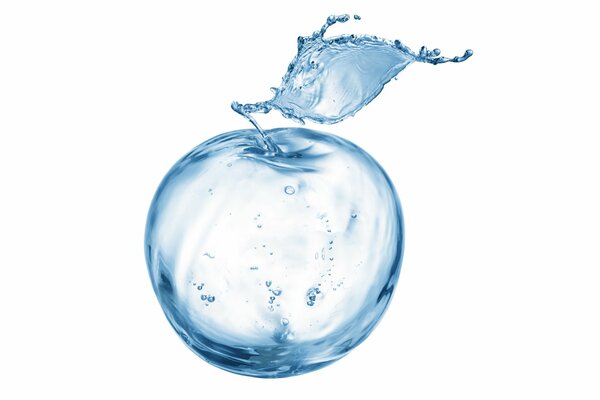 Glasapfel der Farbe des gefrorenen Wassers