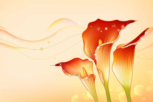 Flores de kalym para tarjetas hechas