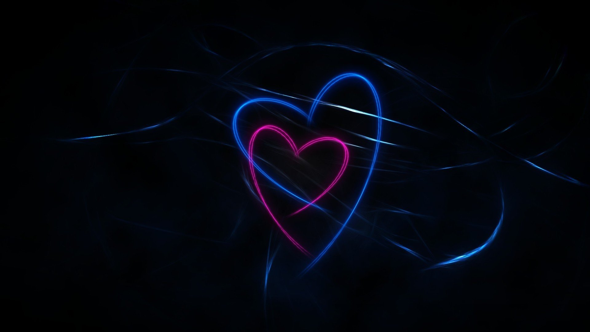 black dark hearts blue pink lines abstraction background