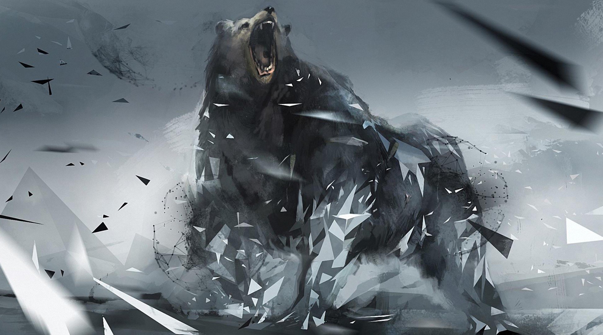 bear fury background triangles figure