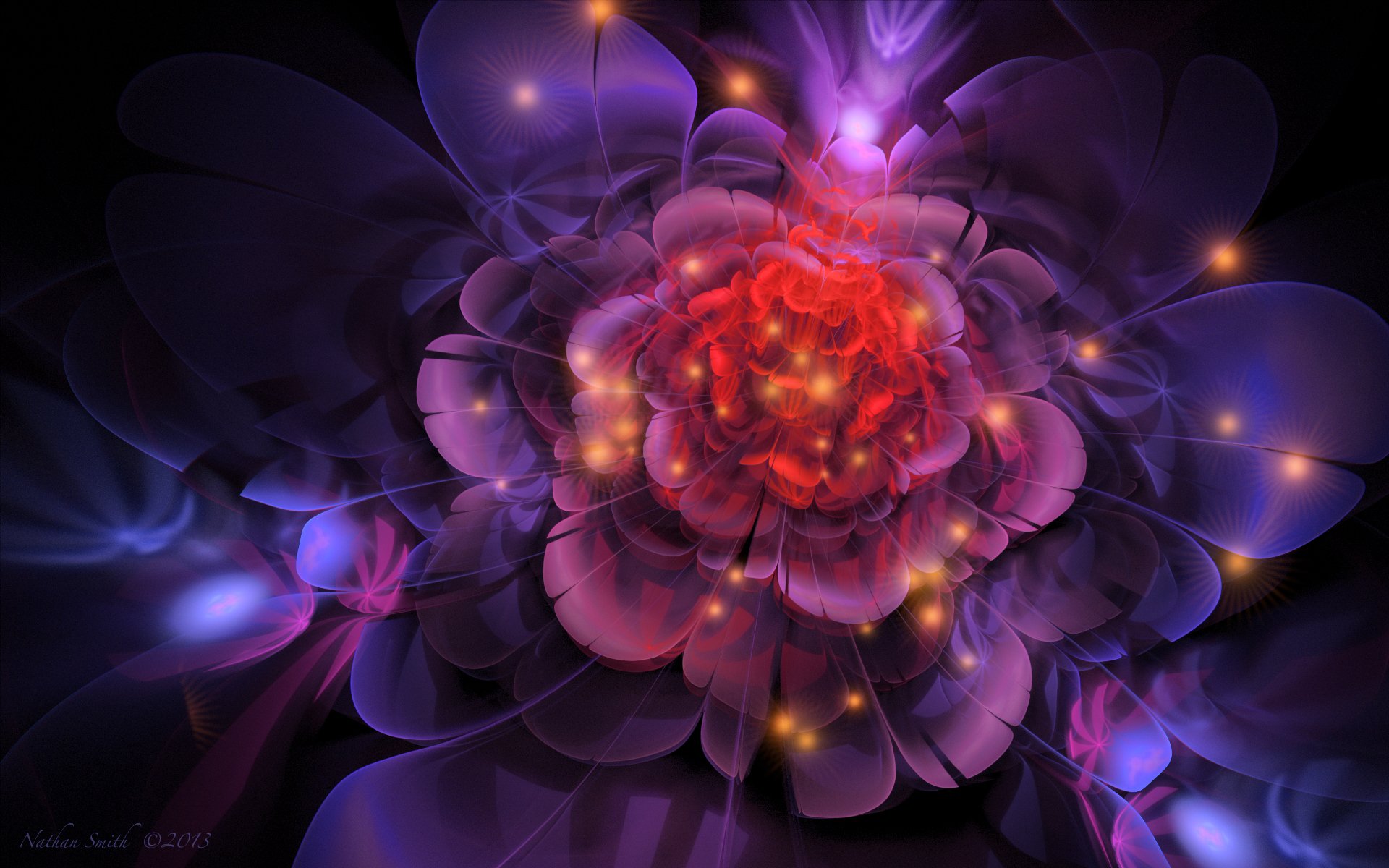 abstract flower line light