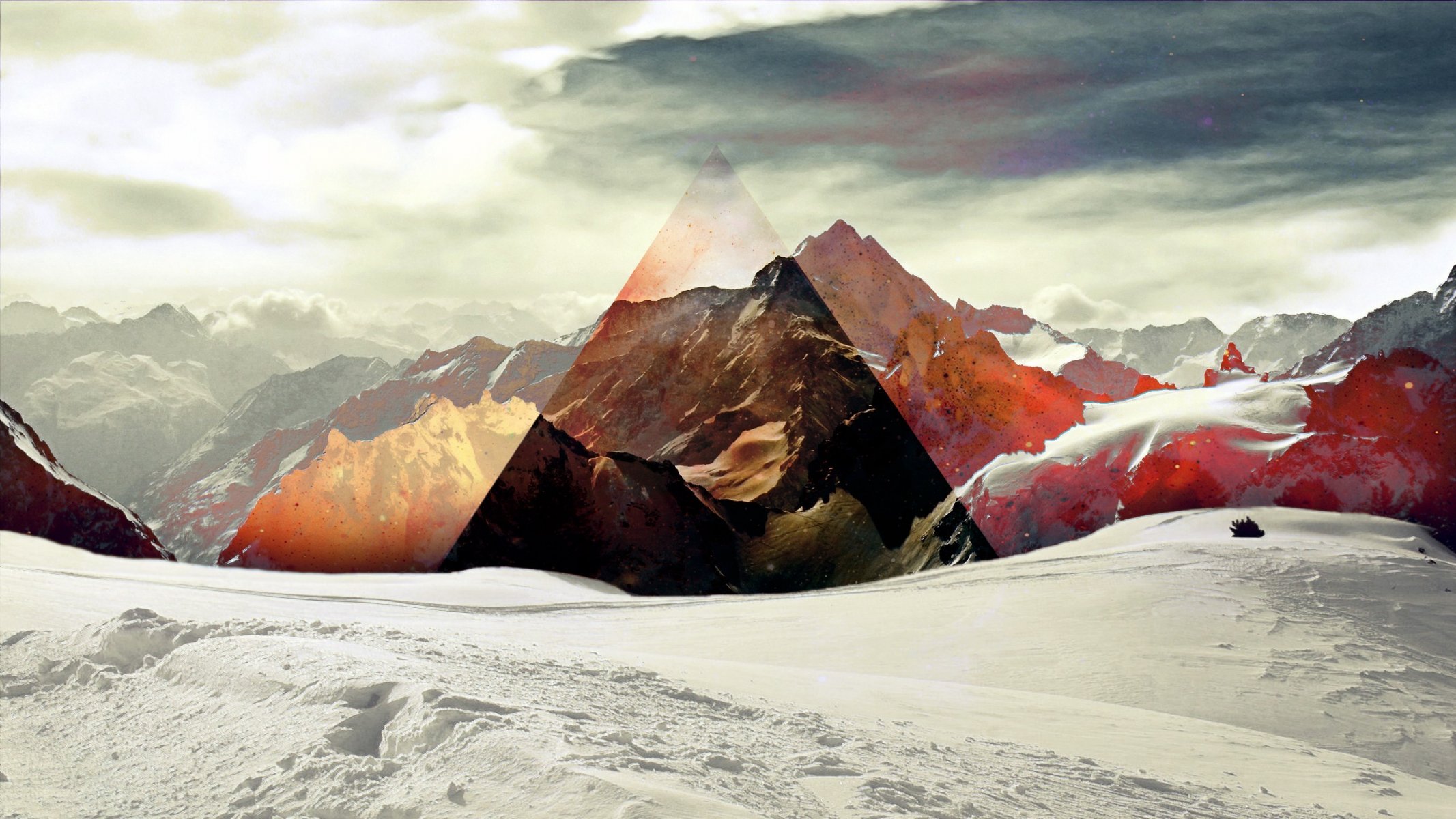 abstraite triangle montagnes neige couleurs