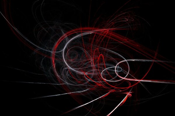 Red and white swirls of light