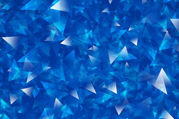 Sfondo spinoso bianco e blu di numerosi piccoli triangoli blu