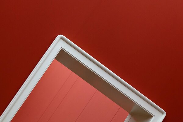 Geometric abstraction of red and white