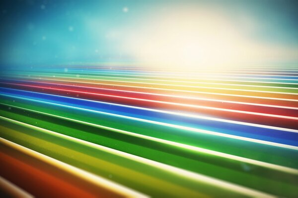 Rainbow abstract lines going to infinity