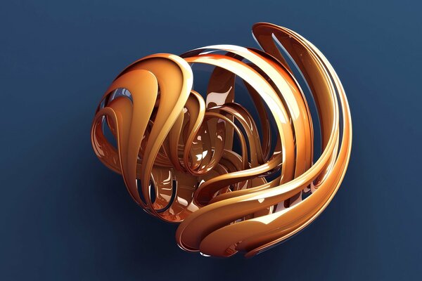 Abstraction of golden curved lines