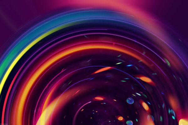 Abstract circles in rainbow color