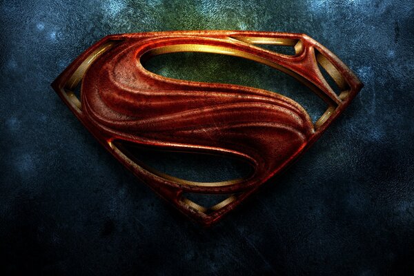 Logo Superman rouge sur fond bleu