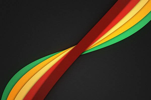 Multicolored ribbons on a dark background