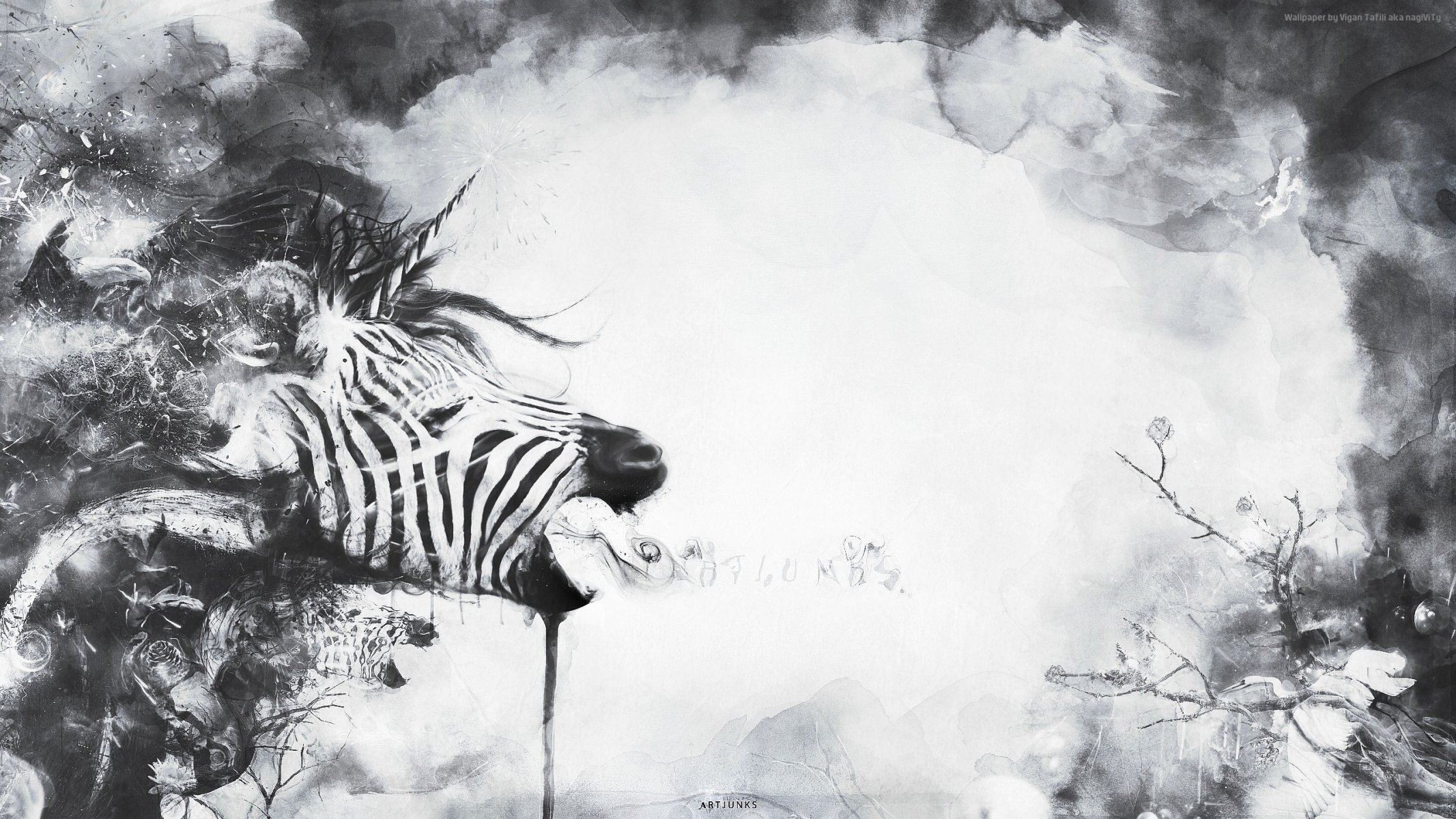 abstraktion zebra einhorn pflanze