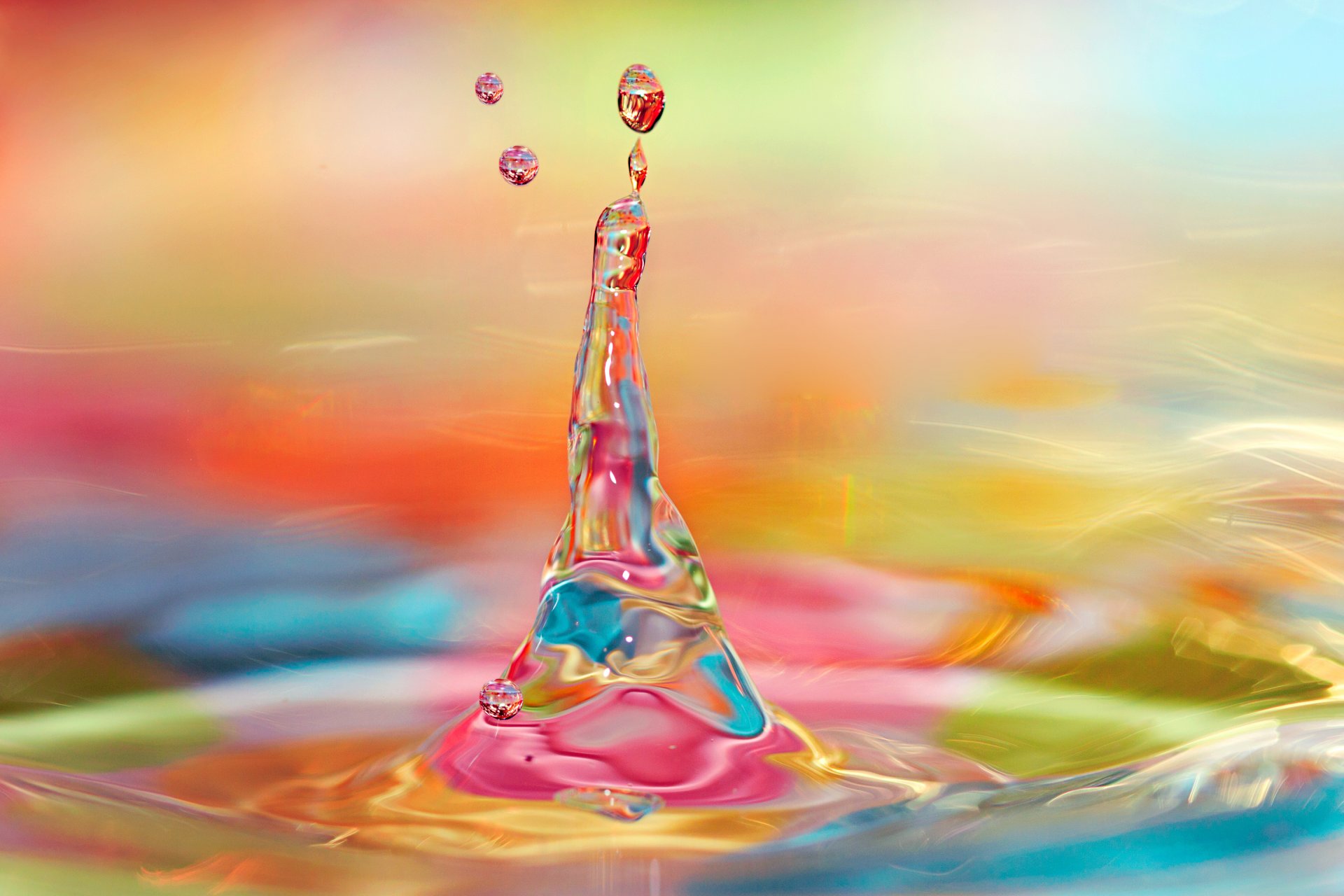 drop water multicolored bright