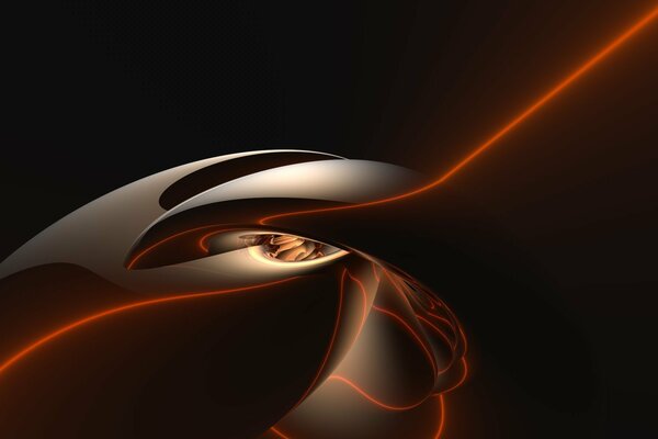 Curves of orange lines on black