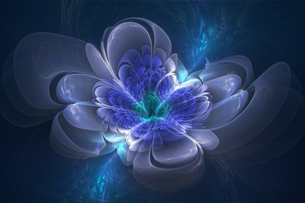 Blue shining flower of hope