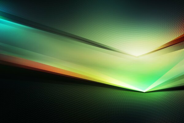 Lignes lumineuses sur Android sur fond vert