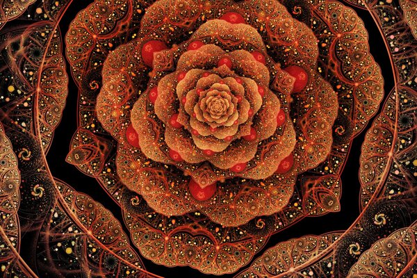 Fractal flower with petals and patterns