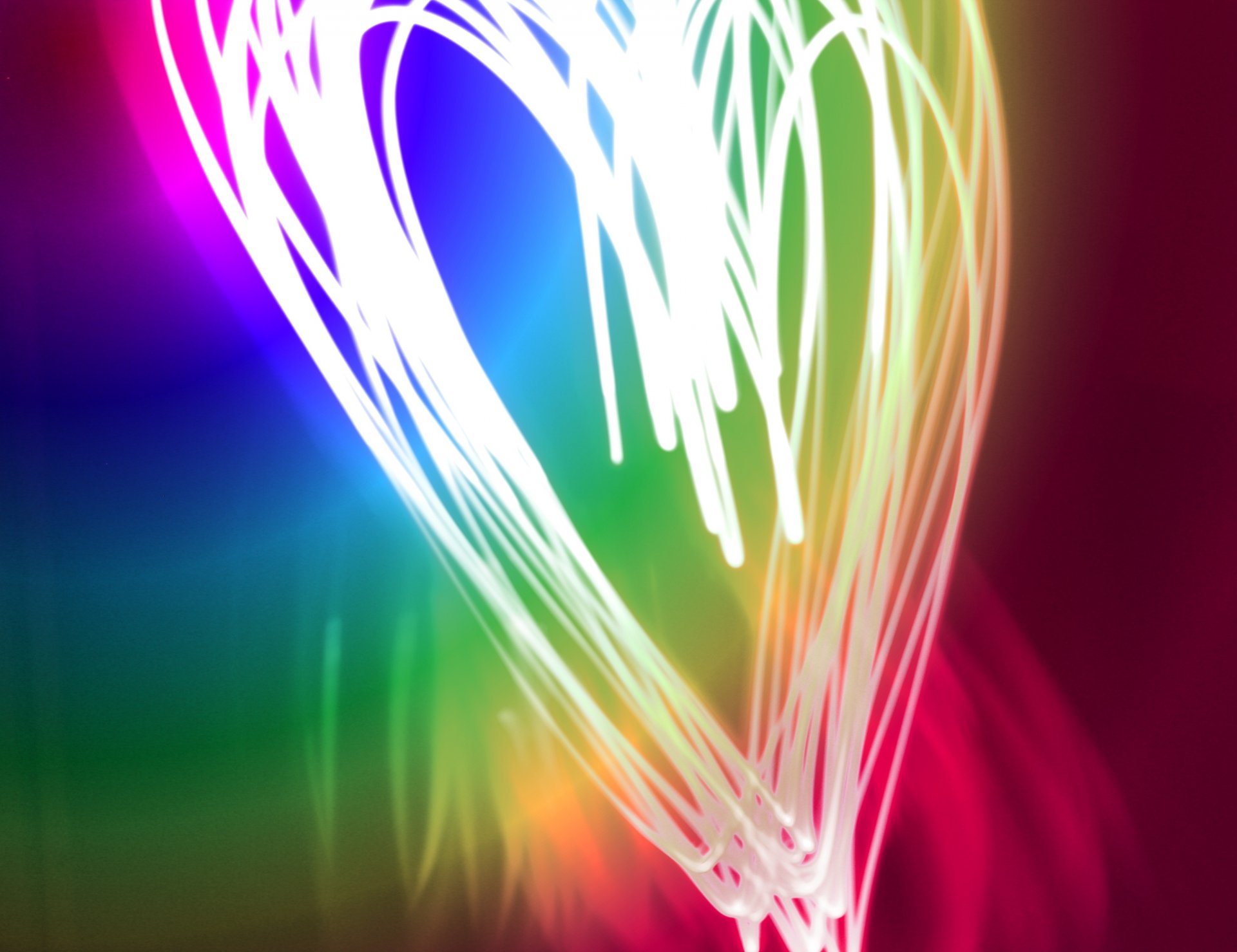 corazón pinturas colores neón luz