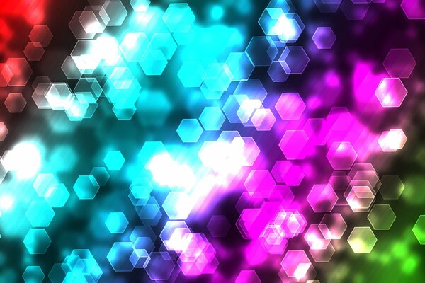 Multicolored hexagons in an abstract image