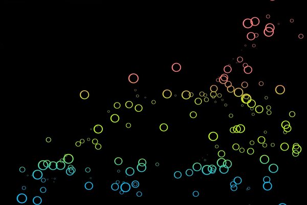 Sfondo di cerchi multicolori su sfondo nero