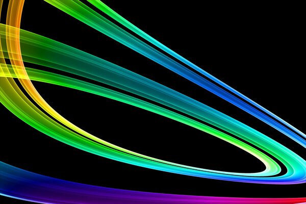 Rainbow line on a black background. gradient