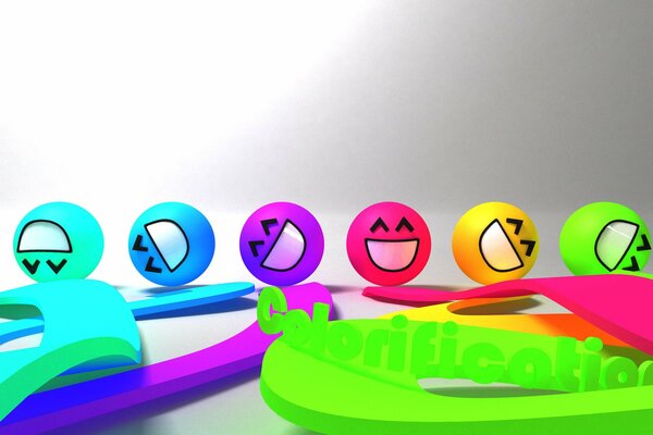 Positive. Colorful funny emoticons