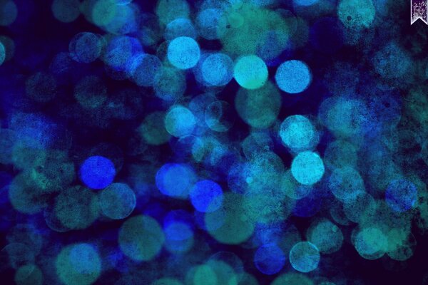 Blue and blue bokeh circles