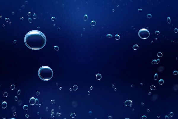 Air bubbles on a blue background