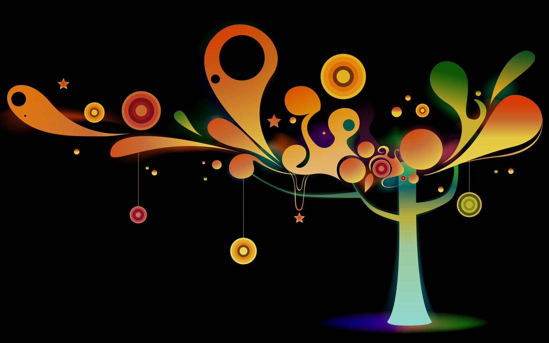 color tree vector following decoration