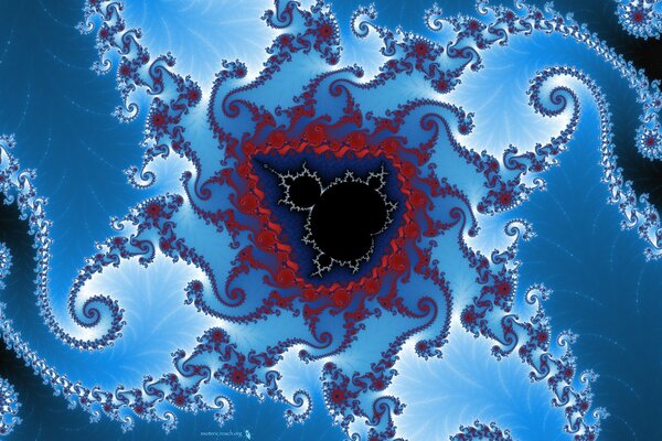 Conjunto fractal azul de Mandelbrot