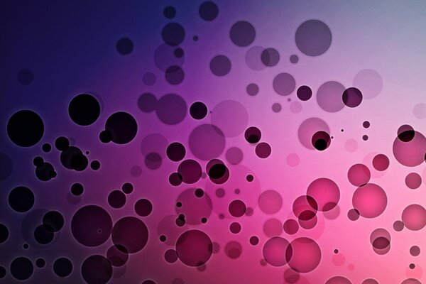 Abstract painting with bubbles and circles