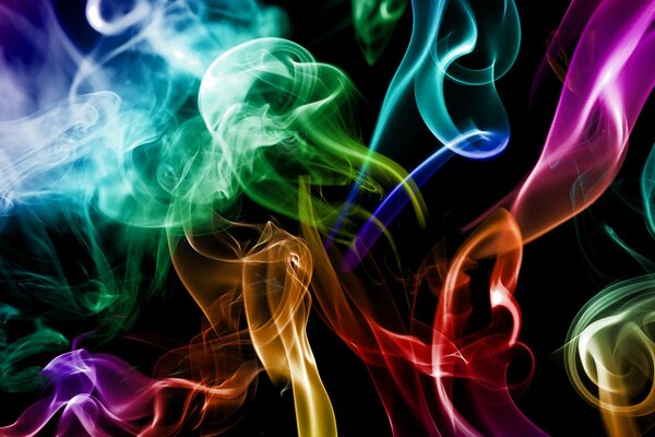 Pintura abstracta de humo multicolor