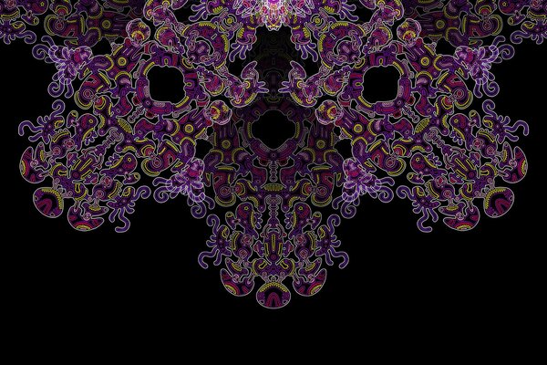 Mandala purple tones on a black background