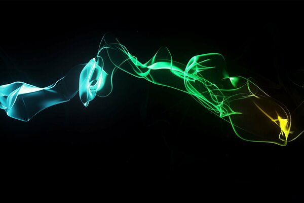 Colored smoke on a black background