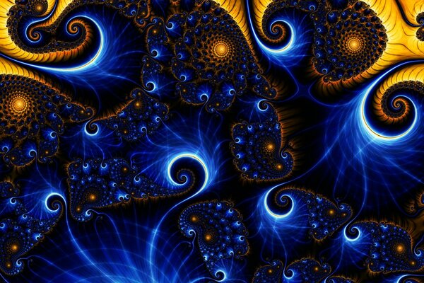 Beautiful, blue, curling patterns