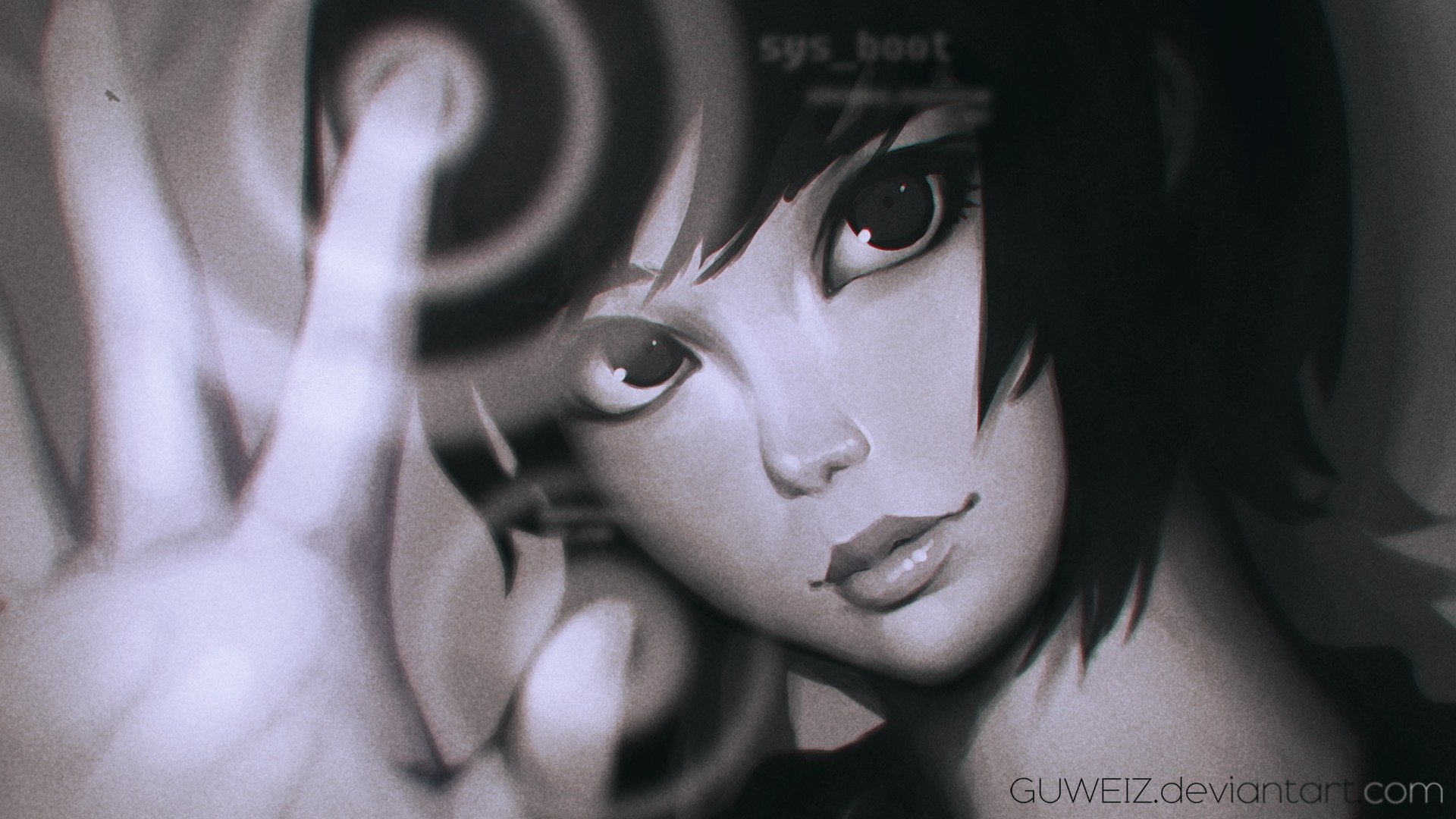 art guweiz fille visage yeux