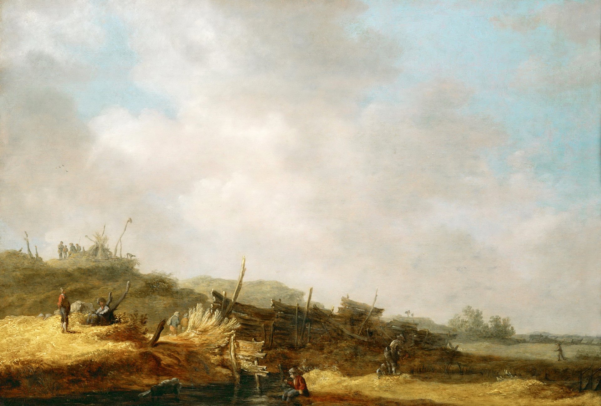 jan van goyen krajobraz z wydmami obraz krajobraz ludzie wzgórza strumień