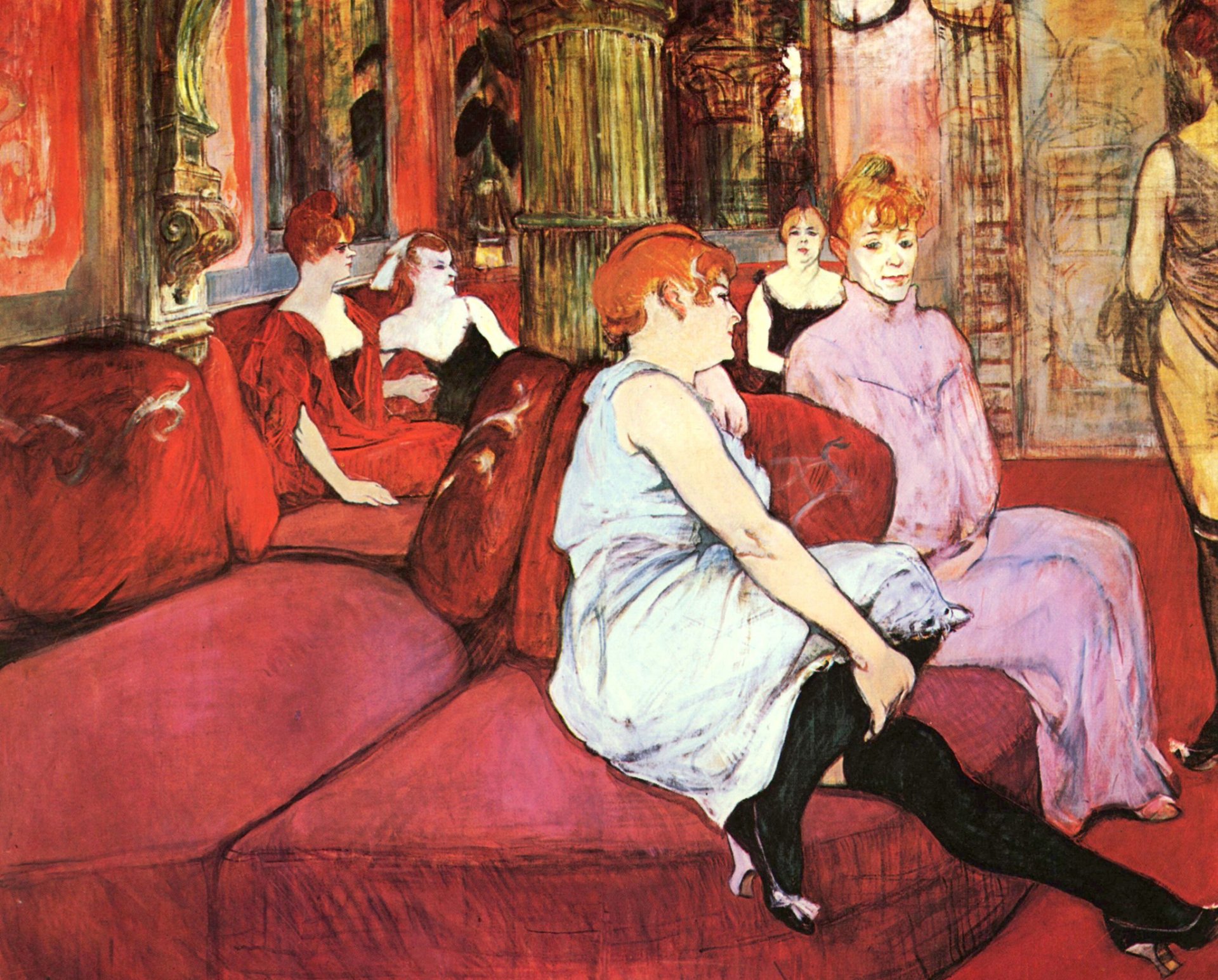 henri de toulouse-lautrec salon rue des moulins peinture genre intérieur canapé salon