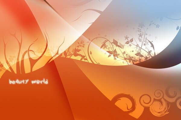 Orange world style wallpaper