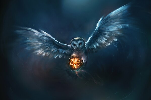 Peinture Hibou citrouille Halloween